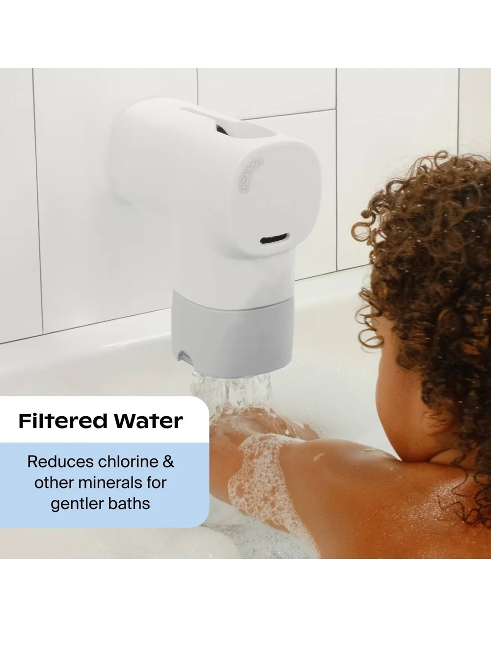 White 2-in-1 Bath Tub Filter & Spout Cover